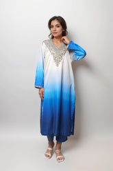 Powder Blue Bliss Satin Value Added Kurta Set